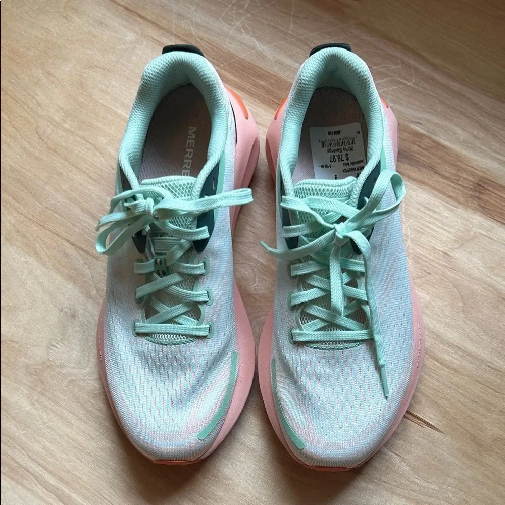 Merrell Women's Mint and Coral Running Shoes - Picture 4 of 6
